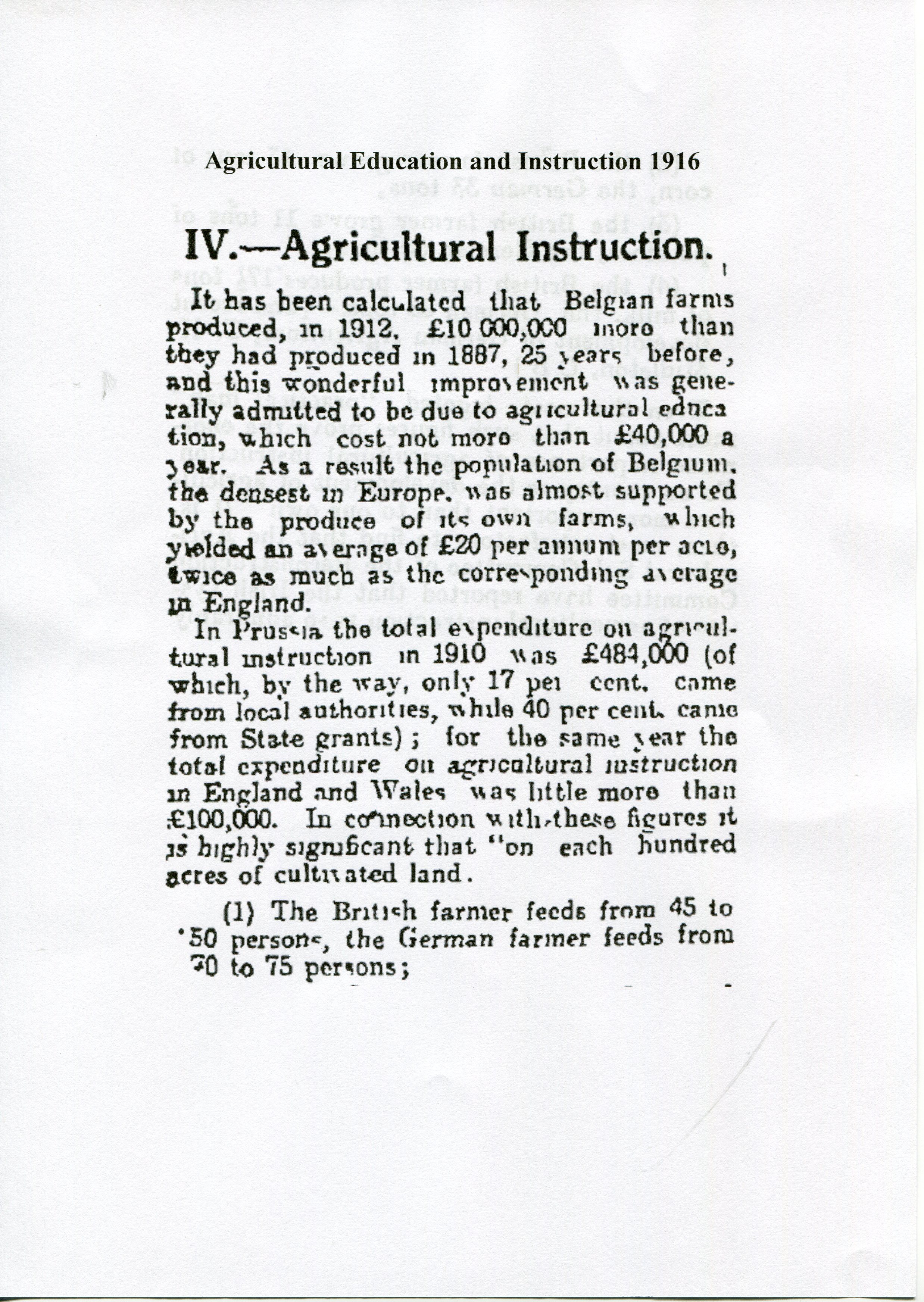 Agricultural Education and Instruction 1916