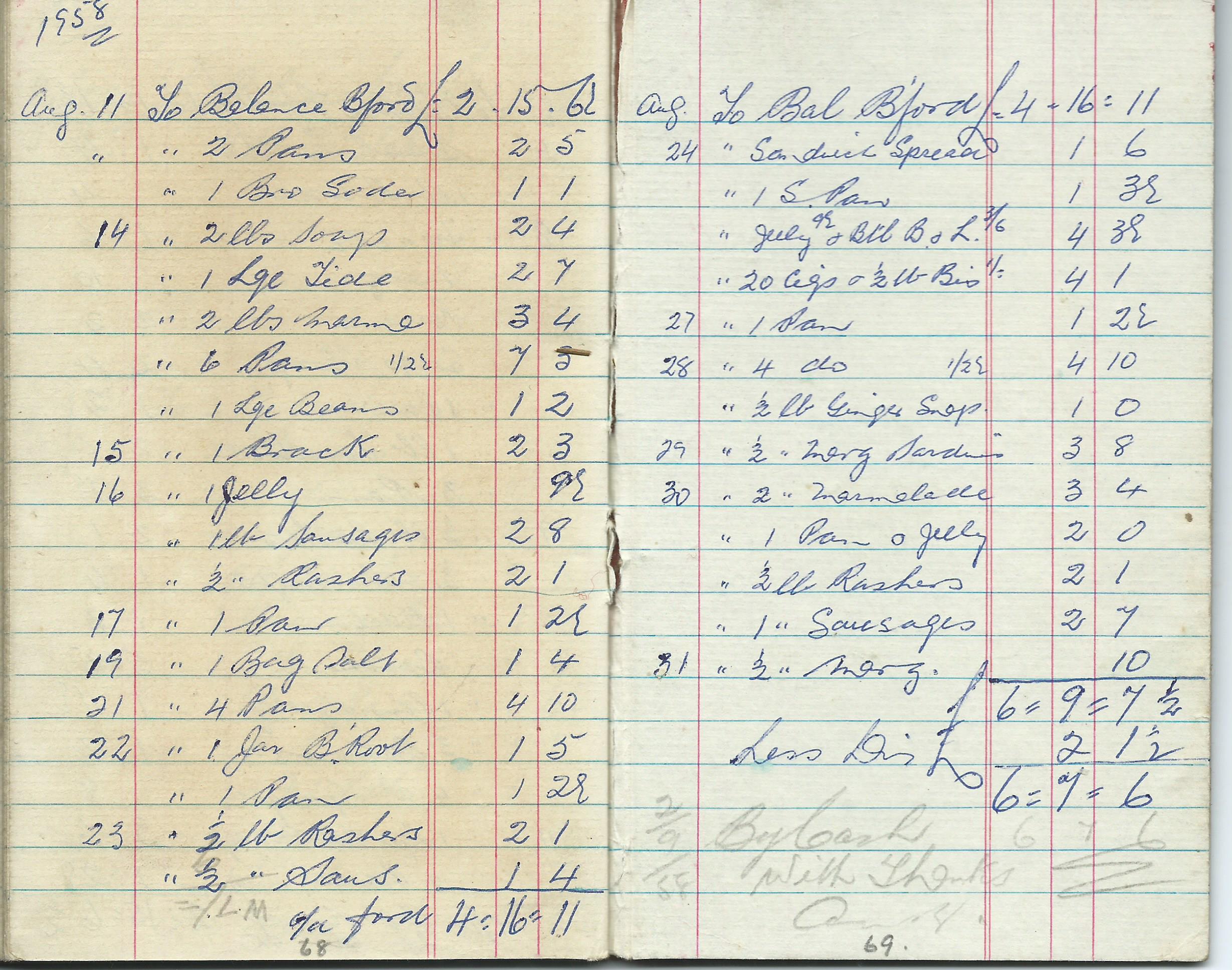 Shop Passbook for Athenry Family 1957-8
